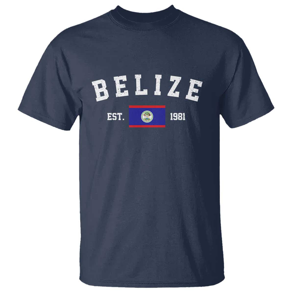 Belize Est 1981 T Shirt Vintage Belizean Flag Independence Day