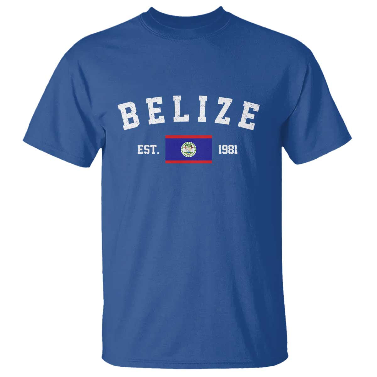 Belize Est 1981 T Shirt Vintage Belizean Flag Independence Day