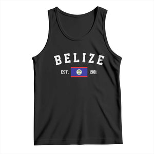 Belize Est 1981 Tank Top Vintage Belizean Flag Independence Day