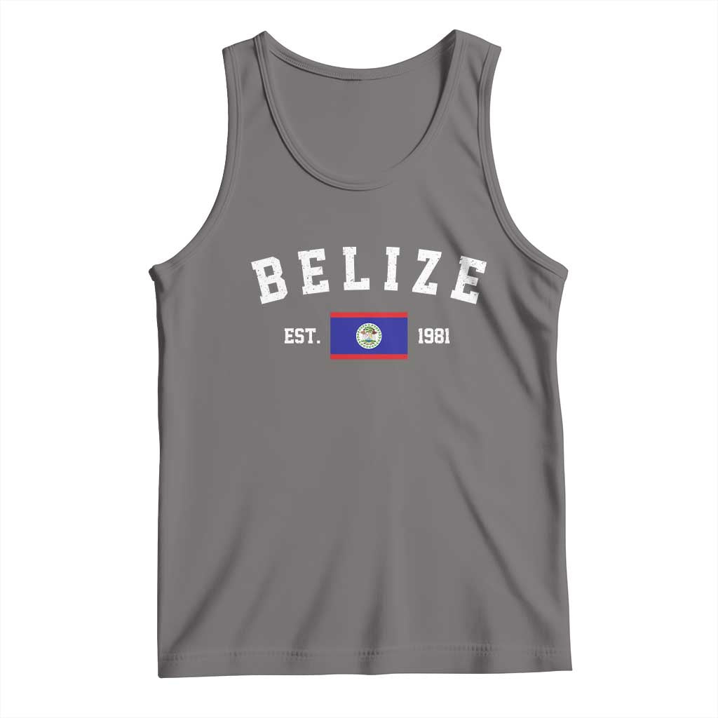 Belize Est 1981 Tank Top Vintage Belizean Flag Independence Day