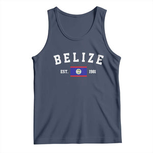 Belize Est 1981 Tank Top Vintage Belizean Flag Independence Day