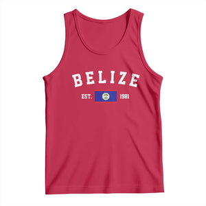 Belize Est 1981 Tank Top Vintage Belizean Flag Independence Day