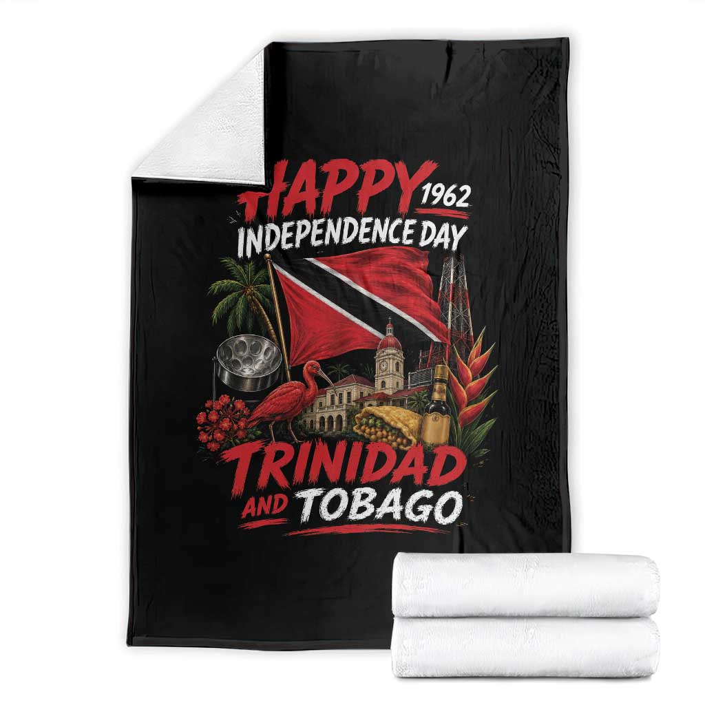 Trinidad And Tobago Independence Day Throw Blanket Trinidadian Heritage Steelpan Scarlet Ibis TS11 Black Print Your Wear