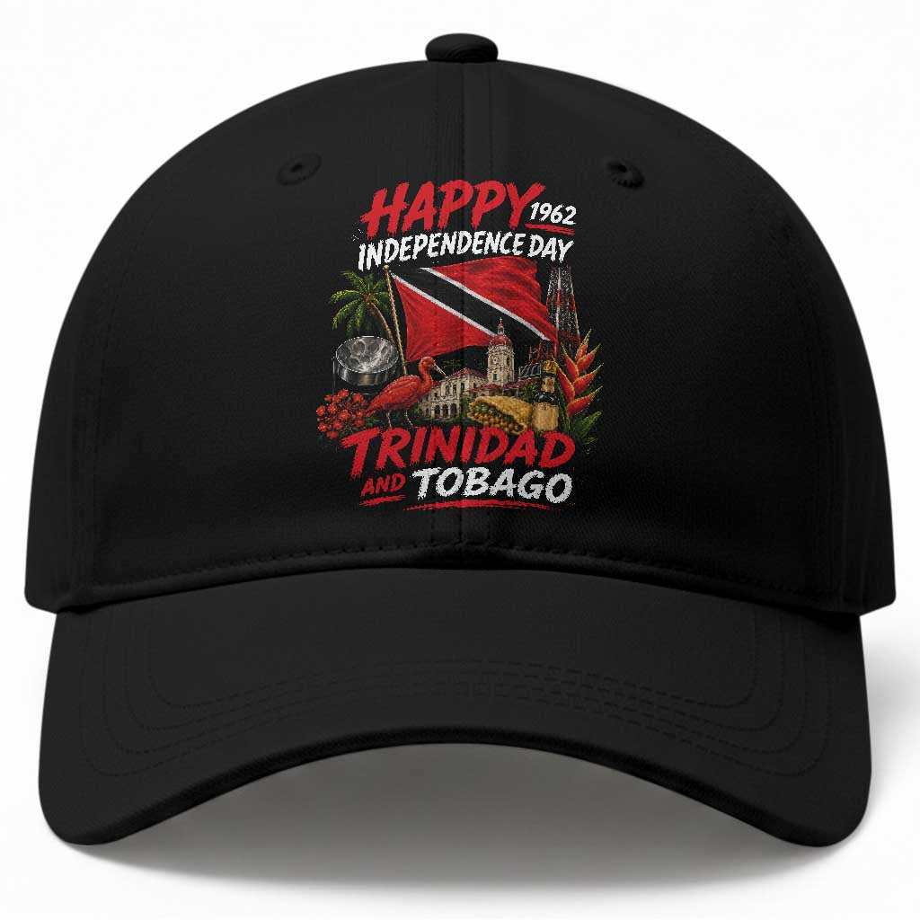 Trinidad And Tobago Independence Day Baseball Cap Trinidadian Heritage Steelpan Scarlet Ibis TS11 Print Your Wear