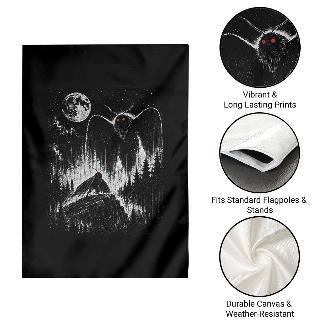Mothman Howling at Moon 90s Retro Garden Flag Funny West Virginia Cryptid TS11 Print Your Wear