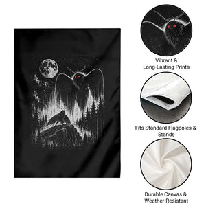 Mothman Howling at Moon 90s Retro Garden Flag Funny West Virginia Cryptid TS11 Print Your Wear