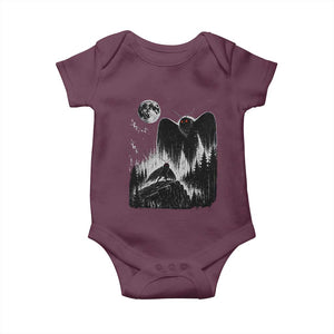 Mothman Howling at Moon 90s Retro Baby Onesie Funny West Virginia Cryptid TS11 Maroon Print Your Wear