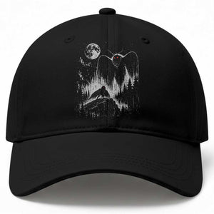 Mothman Howling at Moon 90s Retro Baseball Cap Funny West Virginia Cryptid TS11 Print Your Wear