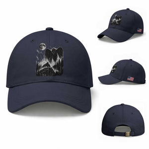 Mothman Howling at Moon 90s Retro Baseball Cap Funny West Virginia Cryptid TS11 Baseball Cap Universal Fit Navy Print Your Wear
