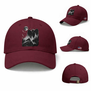 Mothman Howling at Moon 90s Retro Baseball Cap Funny West Virginia Cryptid TS11 Baseball Cap Universal Fit Maroon Print Your Wear