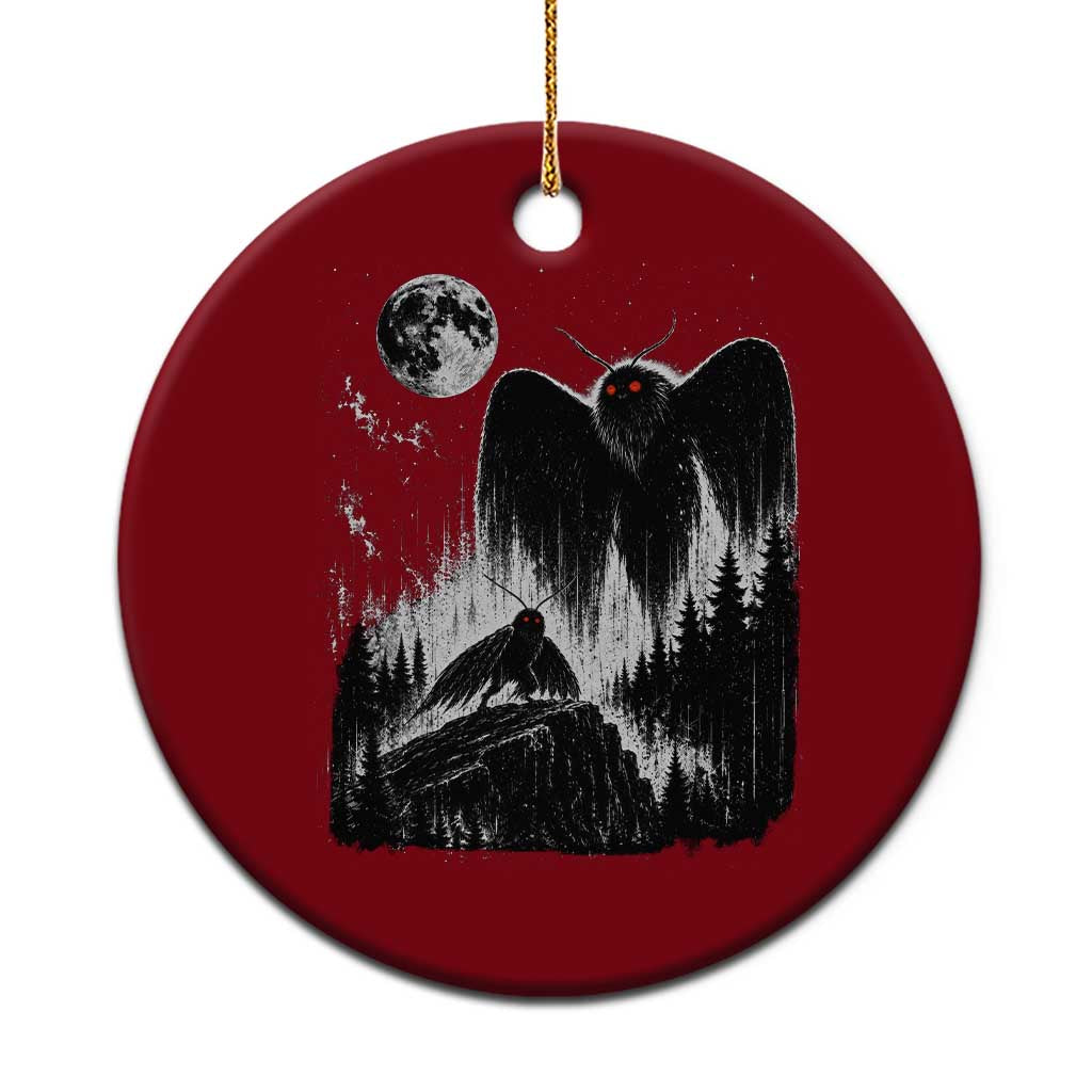 Mothman Howling at Moon 90s Retro Ceramic Ornament Funny West Virginia Cryptid TS11 1pc Red Print Your Wear