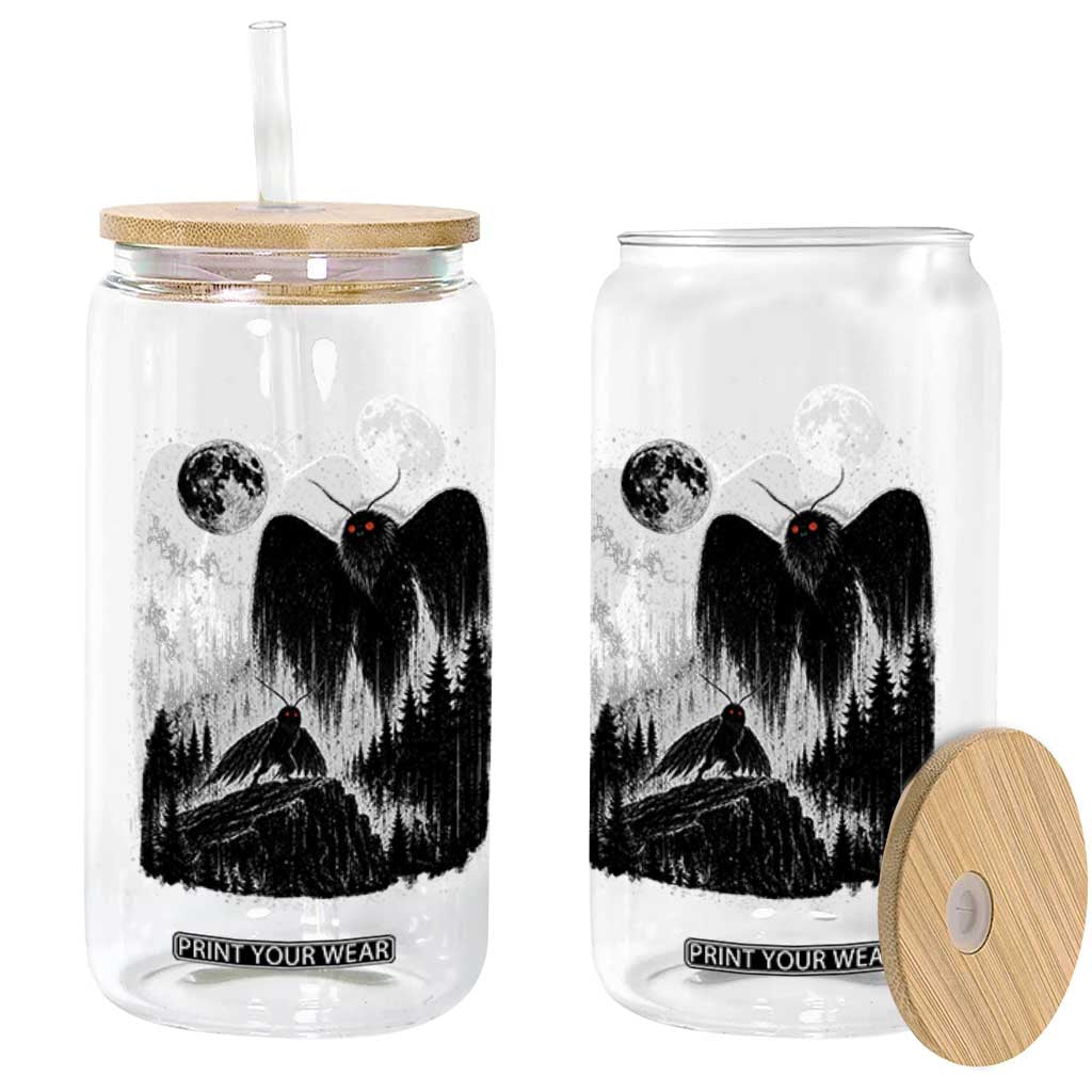 Mothman Howling at Moon 90s Retro Glass Can Funny West Virginia Cryptid TS11 Print Your Wear