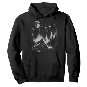 Mothman Howling at Moon 90s Retro Hoodie Funny West Virginia Cryptid TS11 Black Print Your Wear