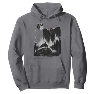 Mothman Howling at Moon 90s Retro Hoodie Funny West Virginia Cryptid TS11 Charcoal Print Your Wear