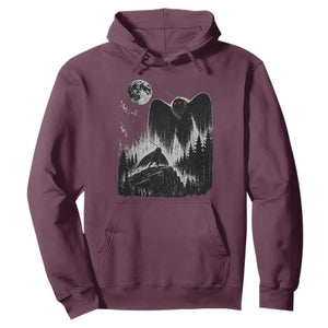 Mothman Howling at Moon 90s Retro Hoodie Funny West Virginia Cryptid TS11 Maroon Print Your Wear