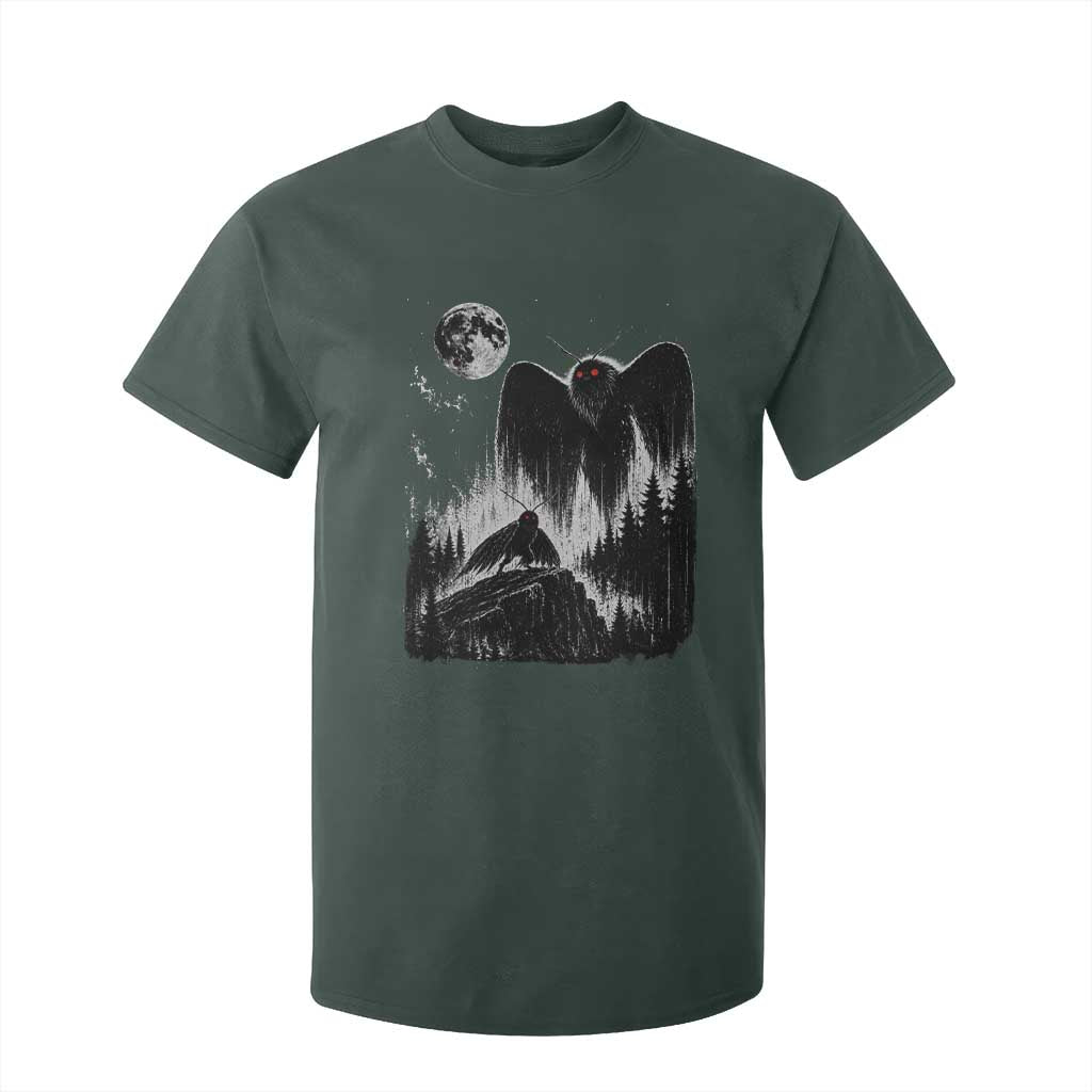 Mothman Howling at Moon 90s Retro T Shirt For Kid Funny West Virginia Cryptid TS11 Dark Forest Green Print Your Wear