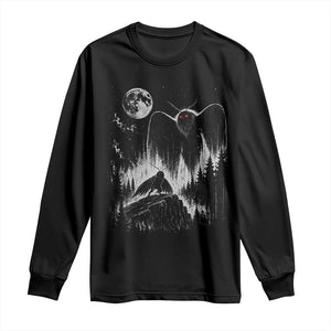 Mothman Howling at Moon 90s Retro Long Sleeve Shirt Funny West Virginia Cryptid TS11 Black Print Your Wear