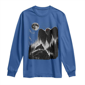 Mothman Howling at Moon 90s Retro Long Sleeve Shirt Funny West Virginia Cryptid TS11 Royal Blue Print Your Wear
