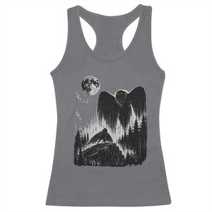Mothman Howling at Moon 90s Retro Racerback Tank Top Funny West Virginia Cryptid TS11 Charcoal Print Your Wear