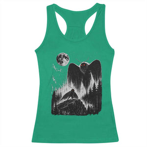 Mothman Howling at Moon 90s Retro Racerback Tank Top Funny West Virginia Cryptid TS11 Irish Green Print Your Wear