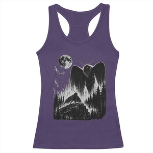 Mothman Howling at Moon 90s Retro Racerback Tank Top Funny West Virginia Cryptid TS11 Purple Print Your Wear