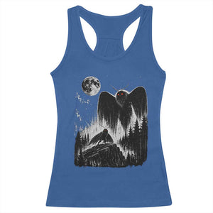 Mothman Howling at Moon 90s Retro Racerback Tank Top Funny West Virginia Cryptid TS11 Royal Blue Print Your Wear
