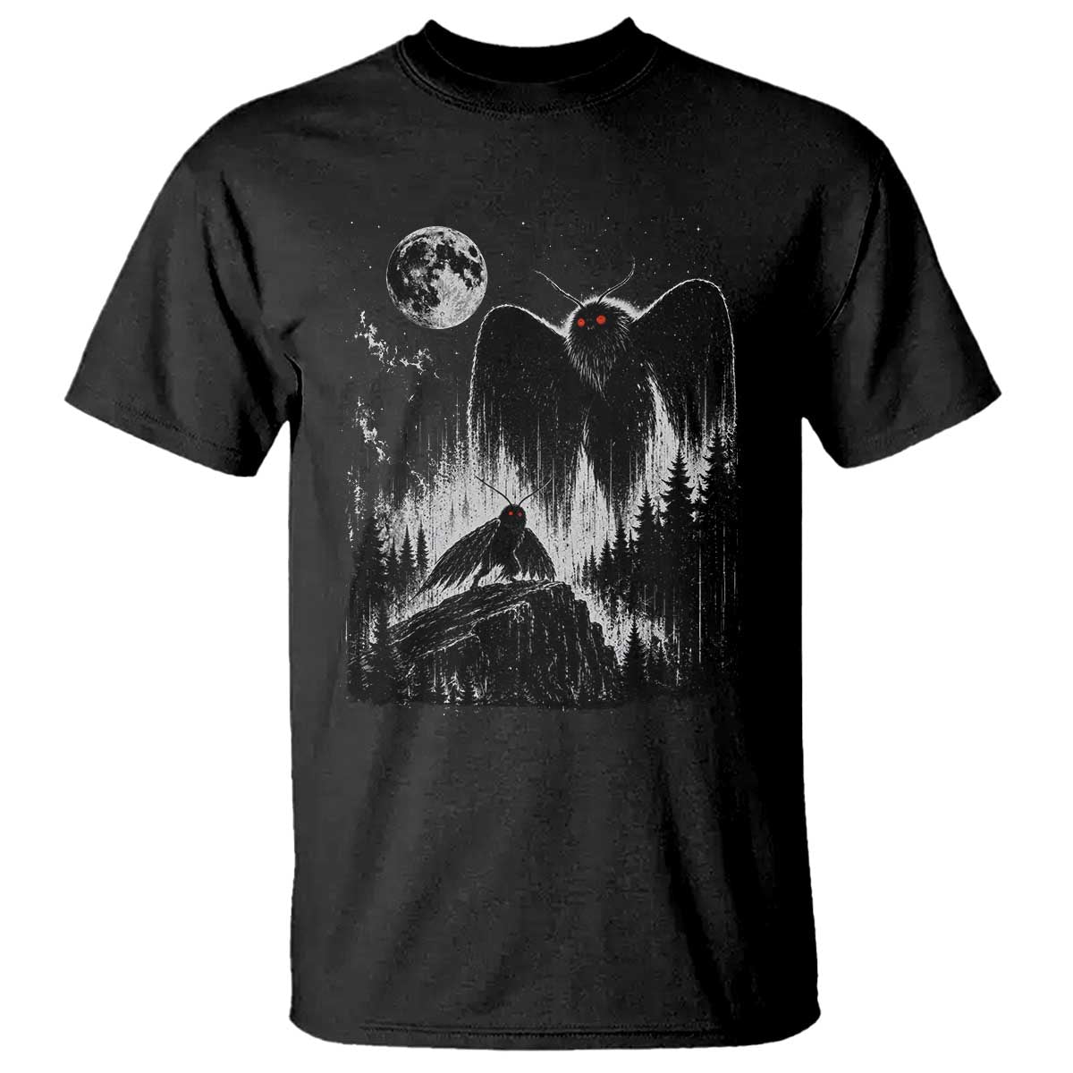 Mothman Howling at Moon 90s Retro T Shirt Funny West Virginia Cryptid TS11 Black Print Your Wear