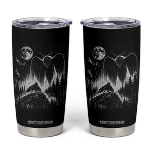 Mothman Howling at Moon 90s Retro Tumbler Cup Funny West Virginia Cryptid TS11 Black Print Your Wear