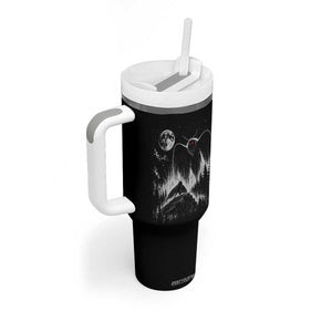 Mothman Howling at Moon 90s Retro Tumbler With Handle Funny West Virginia Cryptid TS11 Print Your Wear