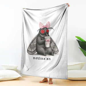 Funny Mothman Mothma'am Cute Pink Bow Coquette Throw Blanket TS11 Print Your Wear