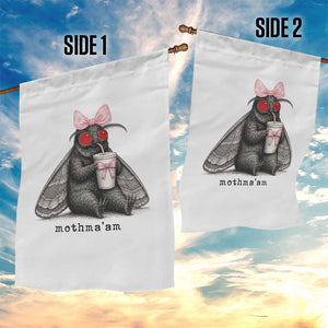Funny Mothman Mothma'am Cute Pink Bow Coquette Garden Flag TS11 Print Your Wear