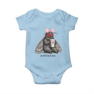 Funny Mothman Mothma'am Cute Pink Bow Coquette Baby Onesie TS11 Light Blue Print Your Wear