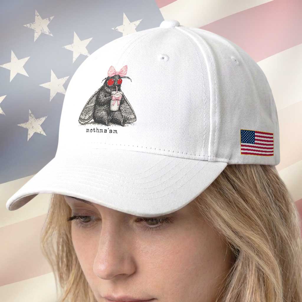 Funny Mothman Mothma'am Cute Pink Bow Coquette Baseball Cap TS11 Print Your Wear