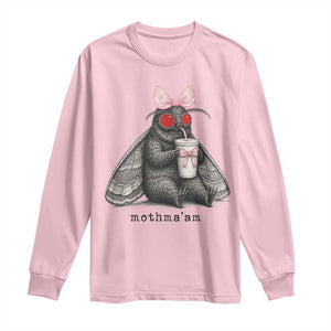 Funny Mothman Mothma'am Cute Pink Bow Coquette Long Sleeve Shirt TS11 Light Pink Print Your Wear