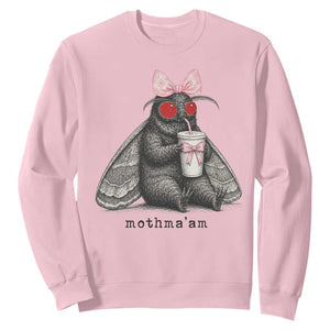 Funny Mothman Mothma'am Cute Pink Bow Coquette Sweatshirt TS11 Light Pink Print Your Wear