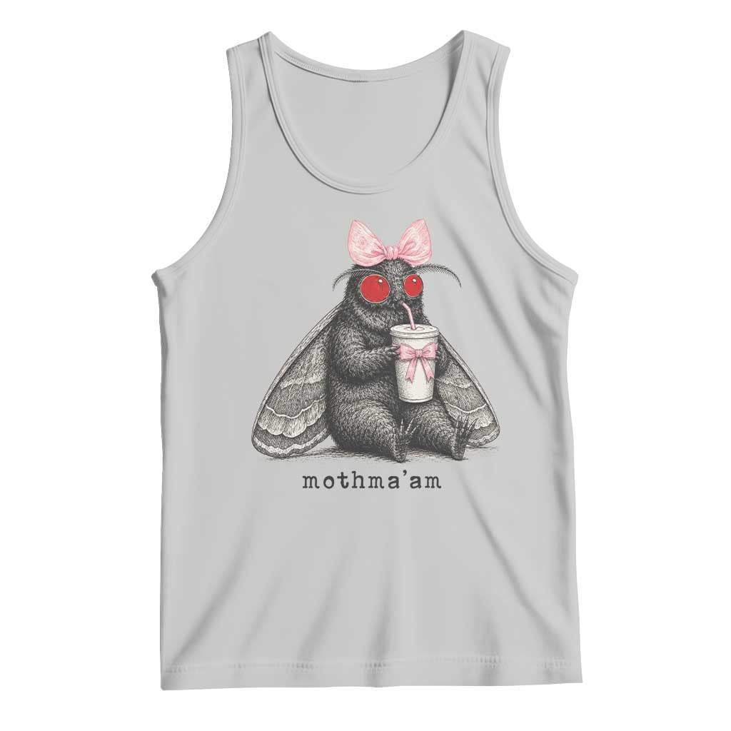 Funny Mothman Mothma'am Cute Pink Bow Coquette Tank Top TS11 Ash Print Your Wear