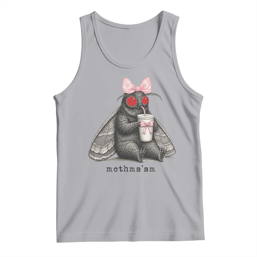 Funny Mothman Mothma'am Cute Pink Bow Coquette Tank Top TS11 Athletic Heather Print Your Wear
