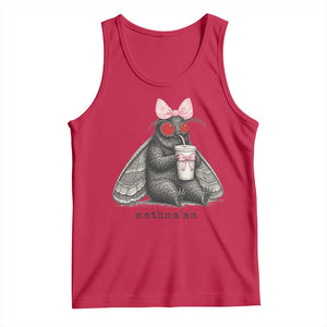 Funny Mothman Mothma'am Cute Pink Bow Coquette Tank Top TS11 Red Print Your Wear