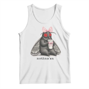 Funny Mothman Mothma'am Cute Pink Bow Coquette Tank Top TS11 White Print Your Wear