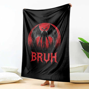 Funny Bruh Mothman Throw Blanket Cryptozoology Cryptid Humor Weirdcore Horror Moon TS11 Print Your Wear