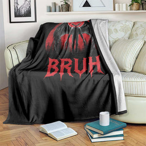 Funny Bruh Mothman Throw Blanket Cryptozoology Cryptid Humor Weirdcore Horror Moon TS11 Print Your Wear