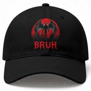 Funny Bruh Mothman Baseball Cap Cryptozoology Cryptid Humor Weirdcore Horror Moon TS11 Print Your Wear