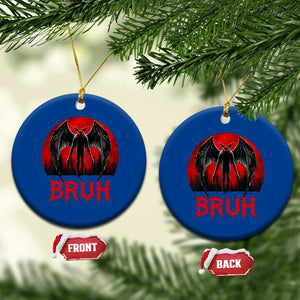 Funny Bruh Mothman Ceramic Ornament Cryptozoology Cryptid Humor Weirdcore Horror Moon TS11 1pc Blue Print Your Wear