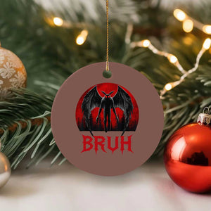 Funny Bruh Mothman Ceramic Ornament Cryptozoology Cryptid Humor Weirdcore Horror Moon TS11 1pc Mocha Print Your Wear