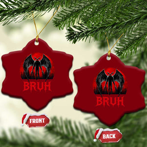 Funny Bruh Mothman Ceramic Ornament Cryptozoology Cryptid Humor Weirdcore Horror Moon TS11 Print Your Wear
