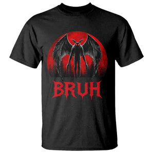 Funny Bruh Mothman T Shirt Cryptozoology Cryptid Humor Weirdcore Horror Moon TS11 Black Print Your Wear