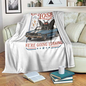 Funny Mothman Throw Blanket Get In Loser We Are Going Lurking Cryptid Lover TS11 Print Your Wear