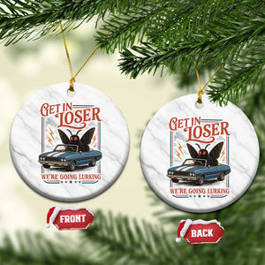 Funny Mothman Ceramic Ornament Get In Loser We Are Going Lurking Cryptid Lover TS11 1pc White Marble Print Your Wear