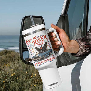 Funny Mothman Tumbler With Handle Get In Loser We Are Going Lurking Cryptid Lover TS11 Print Your Wear