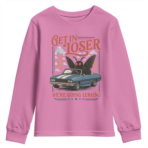 Funny Mothman Youth Sweatshirt Get In Loser We Are Going Lurking Cryptid Lover TS11 Azalea Print Your Wear